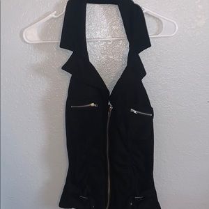 Black biker style halter top